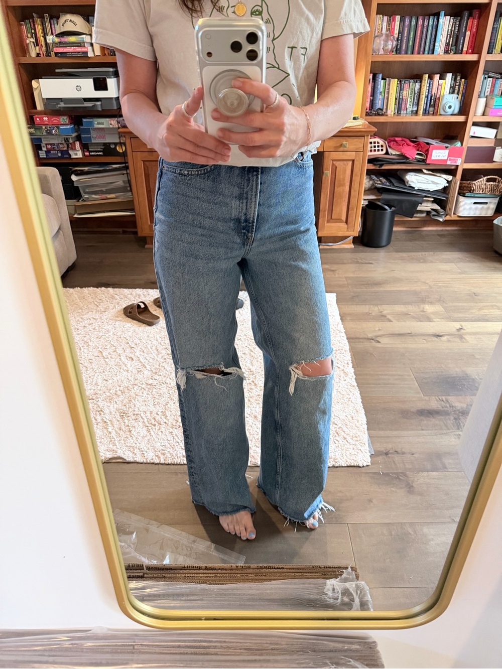 H&M Blue Distressed Denim Jeans